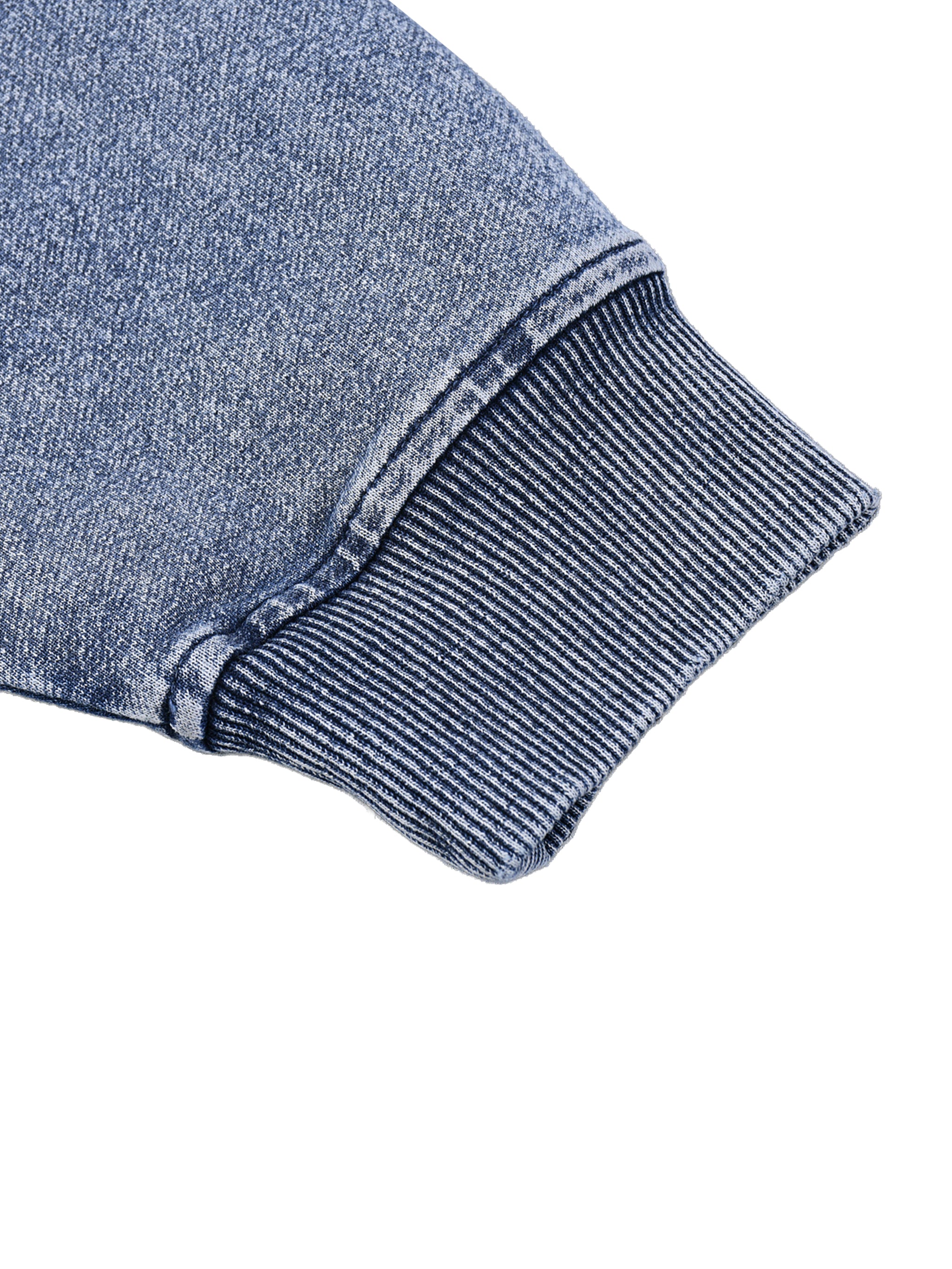 GALLO JEAN | Snow Washed Oversized Cotton Blend Zip-Up Hoodie