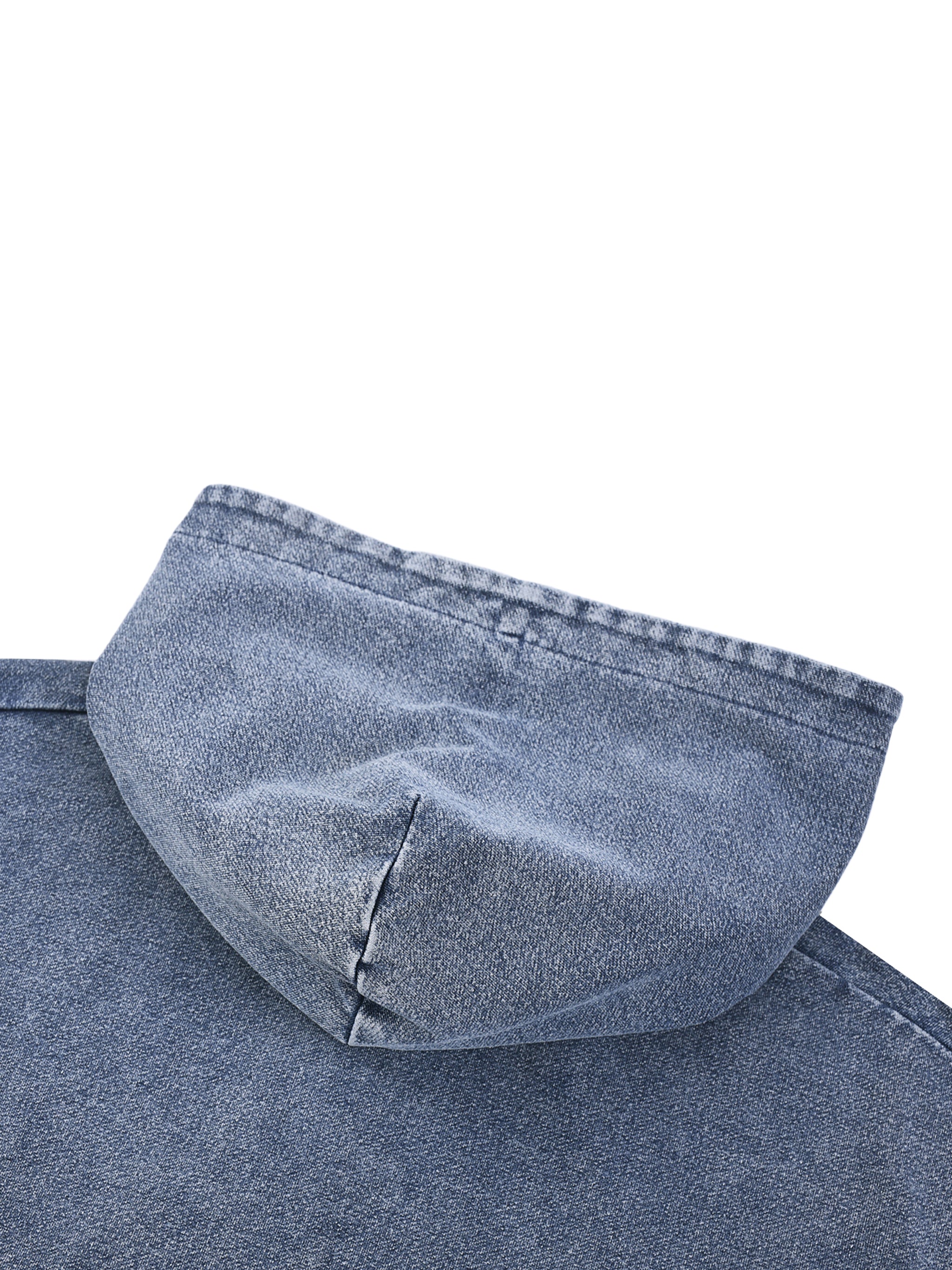 GALLO JEAN | Snow Washed Oversized Cotton Blend Zip-Up Hoodie