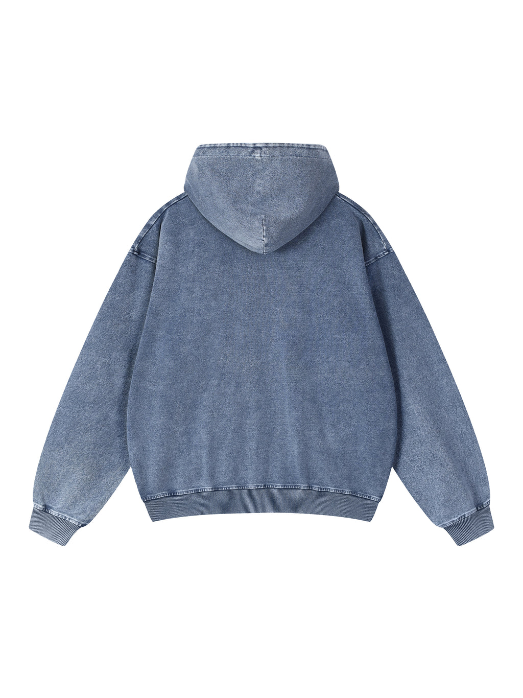 GALLO JEAN | Snow Washed Oversized Cotton Blend Zip-Up Hoodie