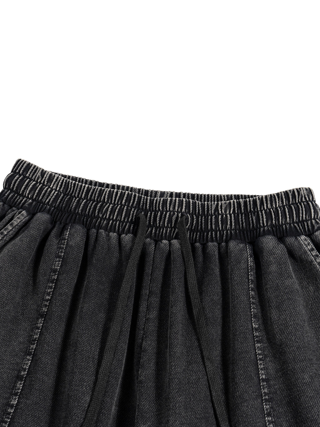 GALLO JEAN | Black Snow Wash Drawstring Cotton Pants