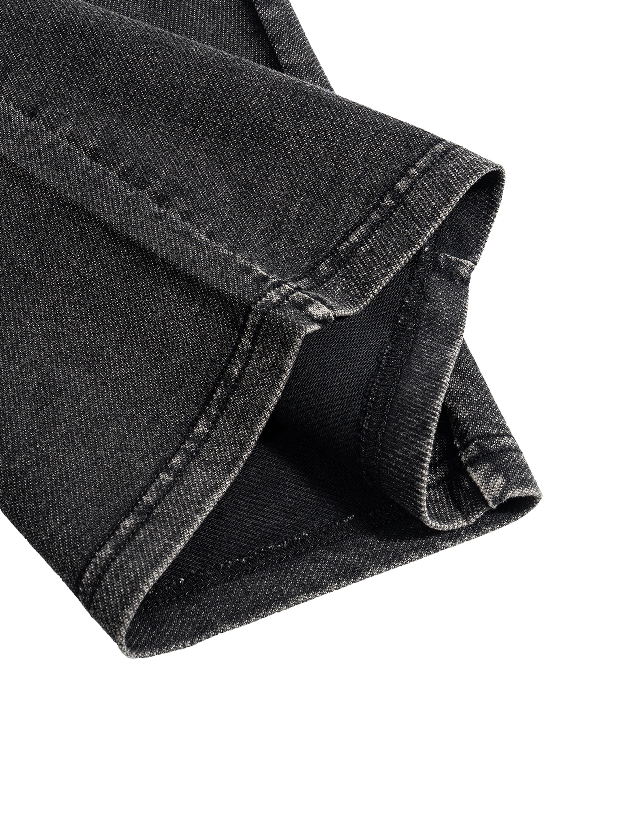 GALLO JEAN | Black Snow Wash Drawstring Cotton Pants