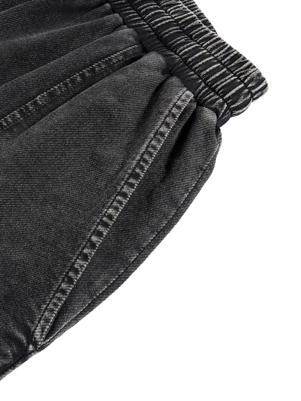 GALLO JEAN | Black Snow Wash Drawstring Cotton Pants