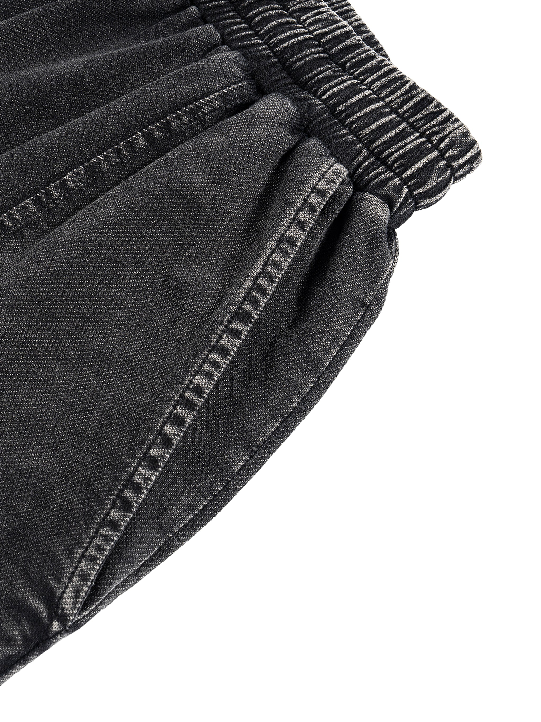 GALLO JEAN | Black Snow Wash Drawstring Cotton Pants