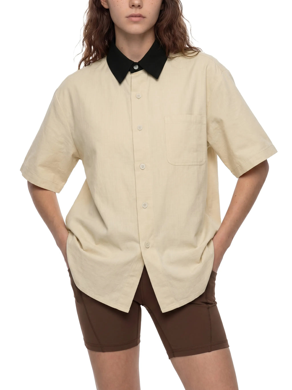 Gallo Jean | Color Block Button Down T-Shirt