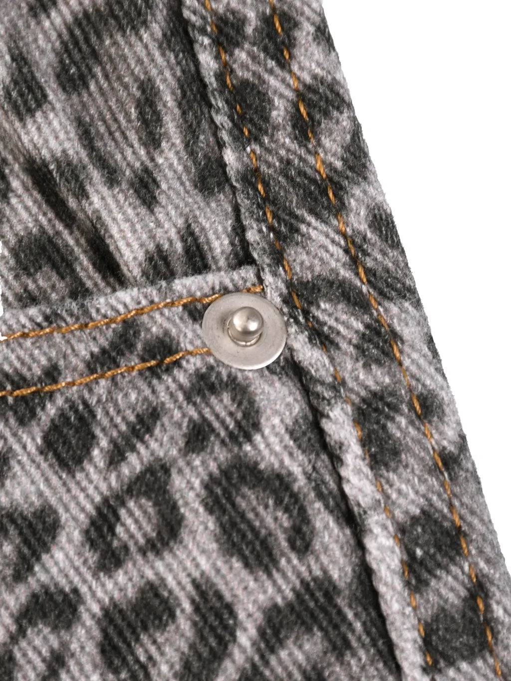 Gallo Jean | Vintage Wash Leopard Wide Leg Jeans