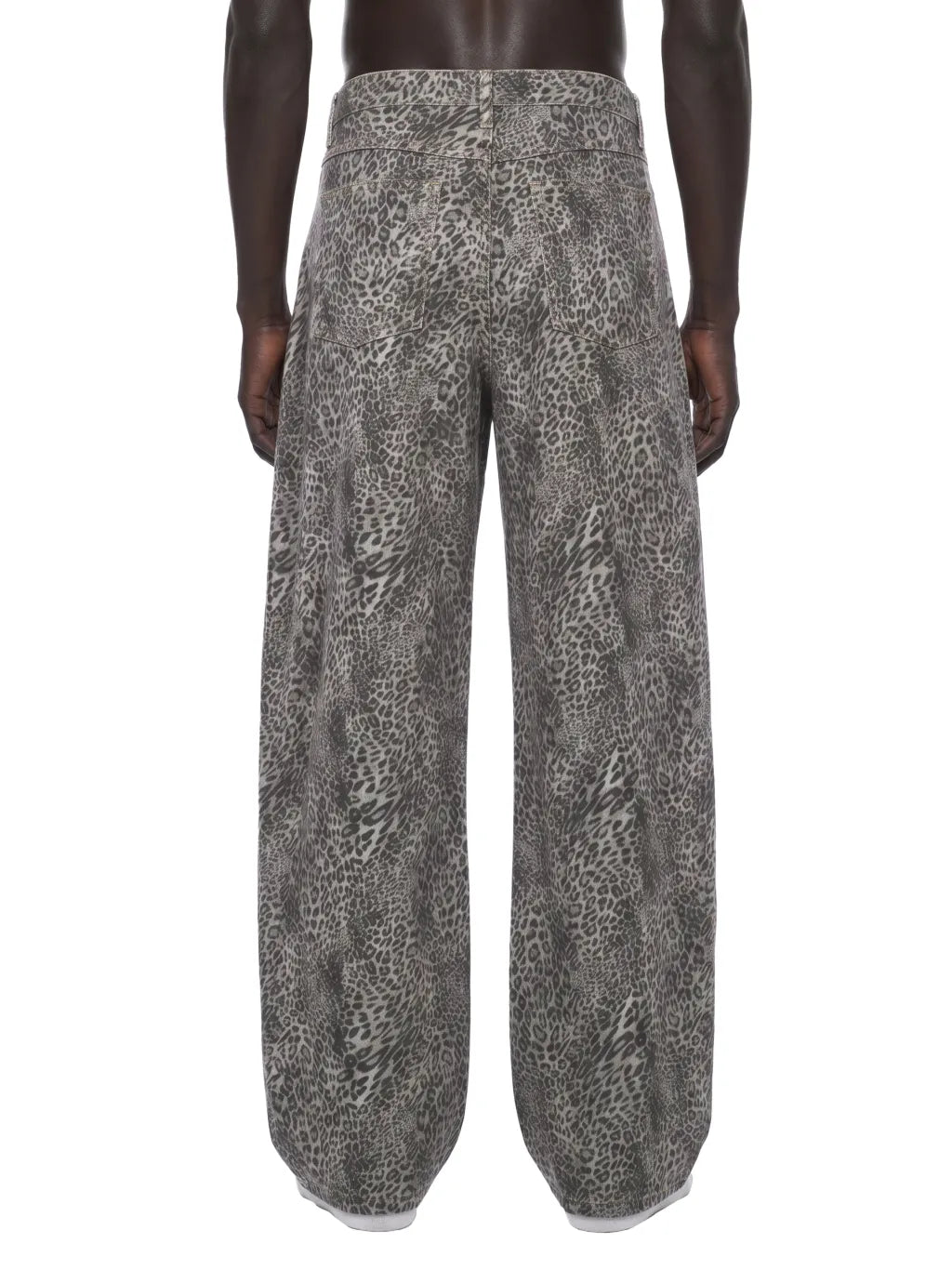 Gallo Jean | Vintage Wash Leopard Wide Leg Jeans