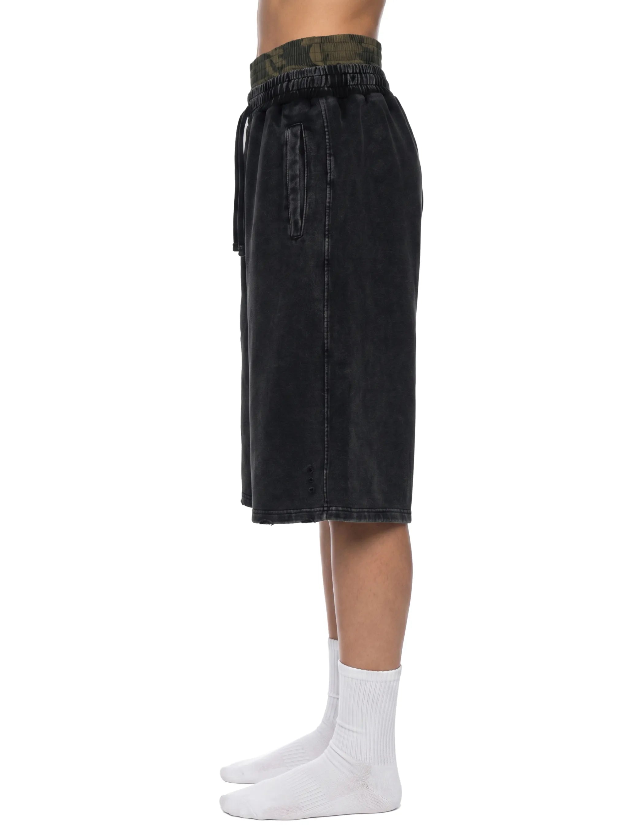 Gallo Jean | Distressed Double Waisted Shorts