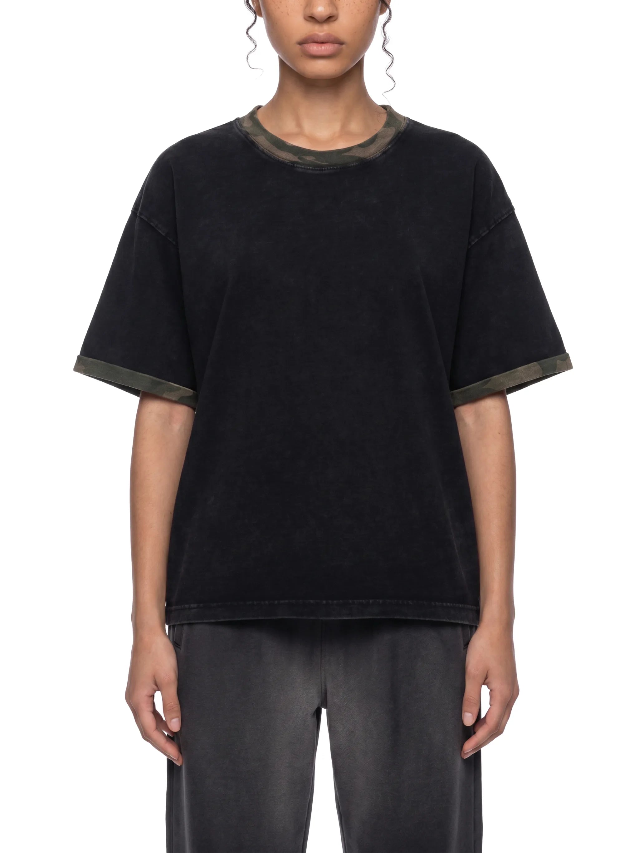 Gallo Jean | Mineral Washed Boxy Panel T-Shirt