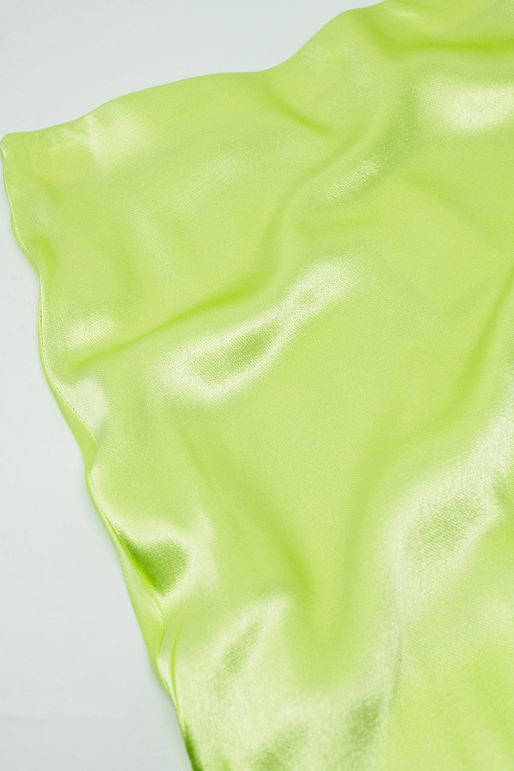 Q2 | Lime Maxi Silk Skirt With Side Slit