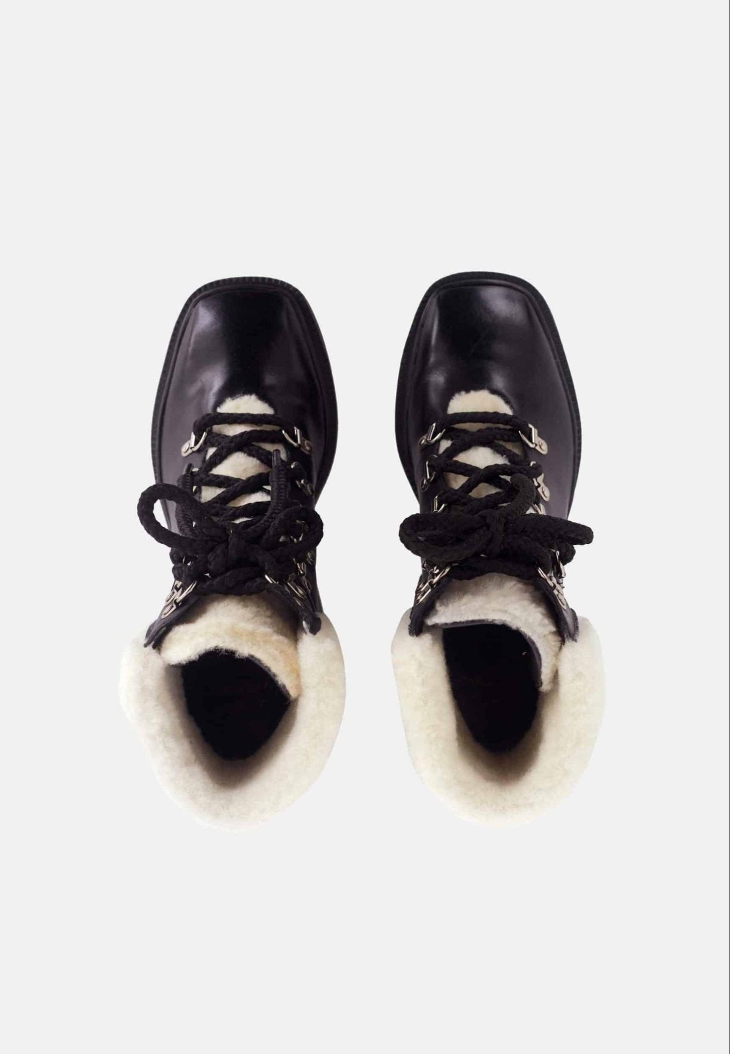 Mangará Atelier | Women's Black Calf Leather Combat Boots