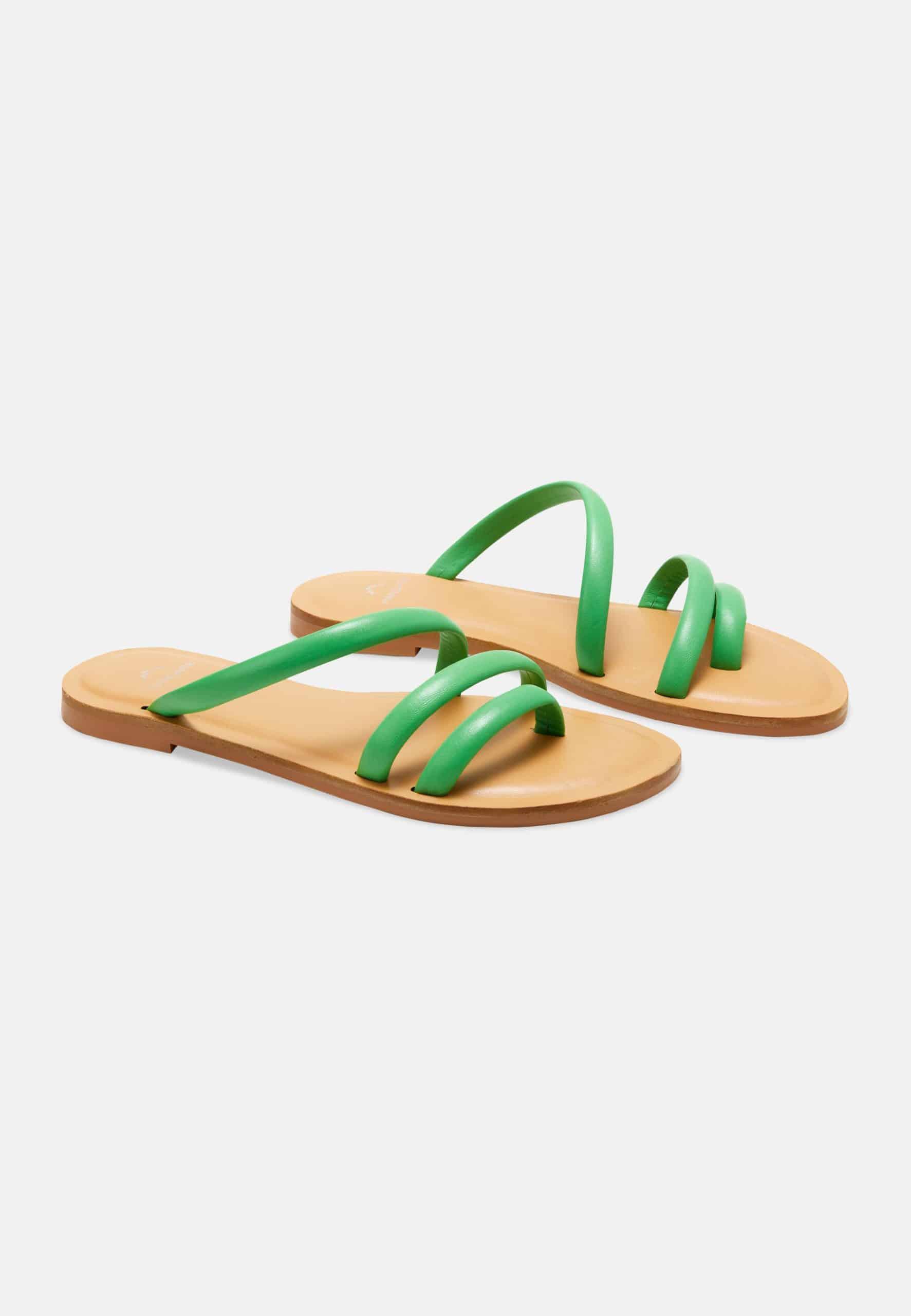 Mangará Atelier | Women's Green Leather Sandals
