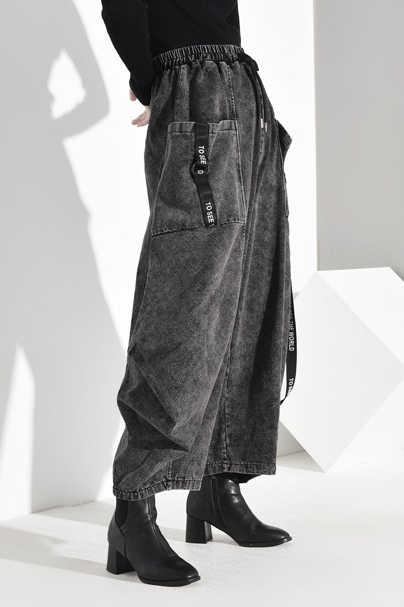 marigoldshadows | Women's Wide Leg Puff Jeans