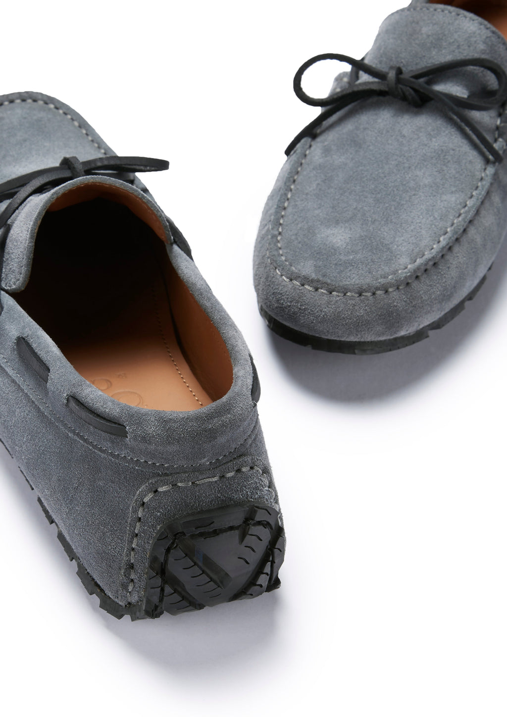 Hugs & Co. | Men's Slate Grey Genuine Suede Laced Driving Loafers