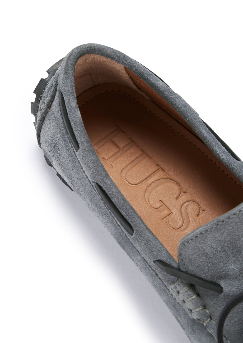 Hugs & Co. | Men's Slate Grey Genuine Suede Laced Driving Loafers