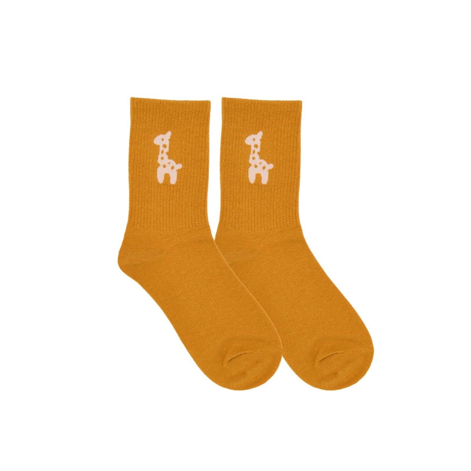 Fleur de Lys Collections | Mustard Baby Giraffe Printed Socks