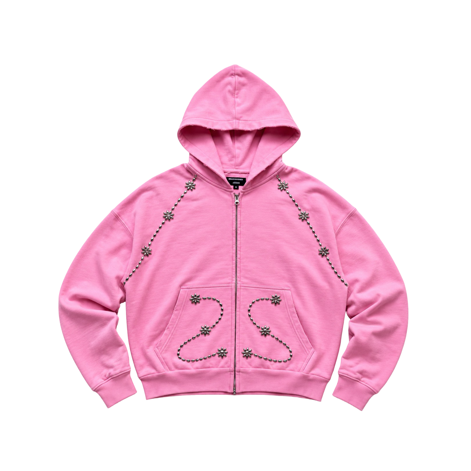 BRAINWASHED | Pink Sunflower Zip Up Hoodie