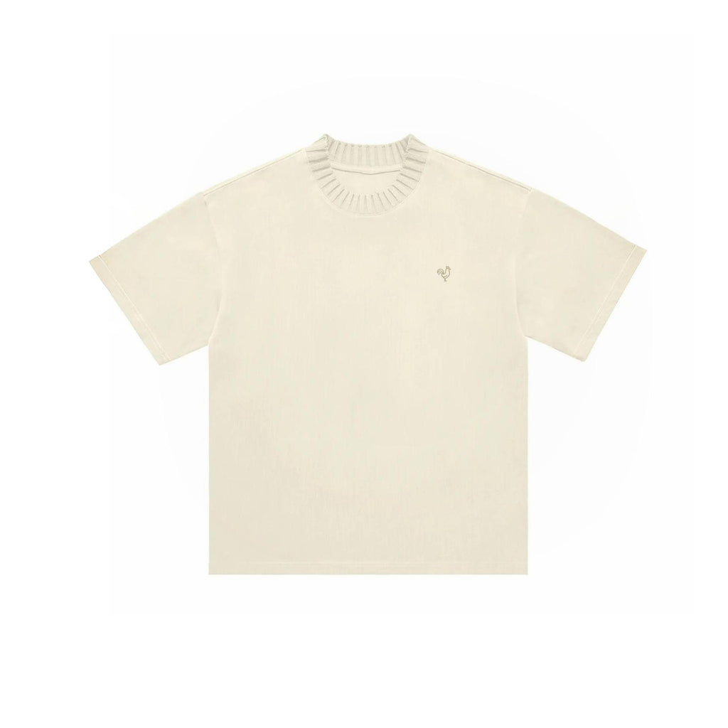 Knitted Cotton T-shirt | Cream Roo