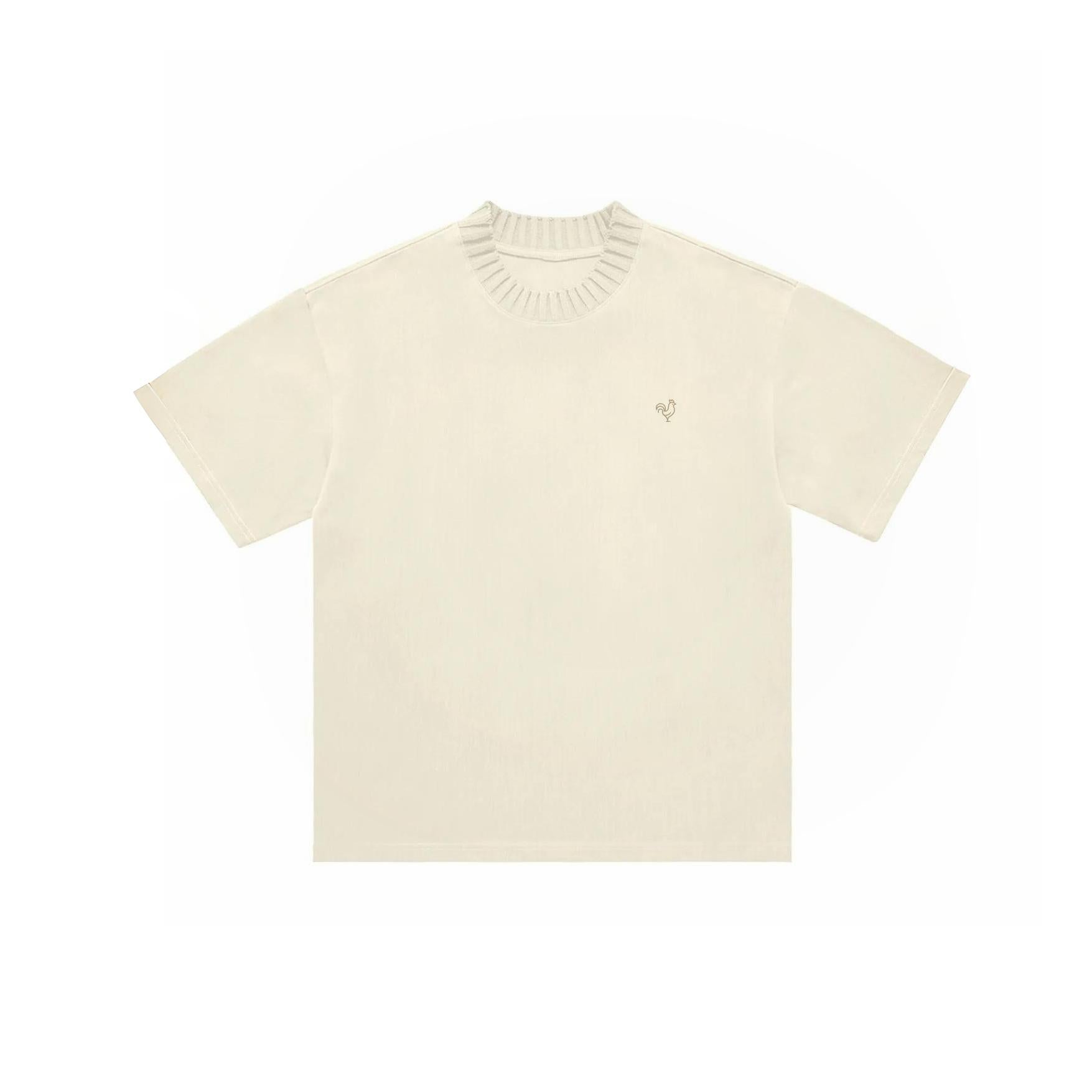 Knitted Cotton T-shirt | Cream Roo