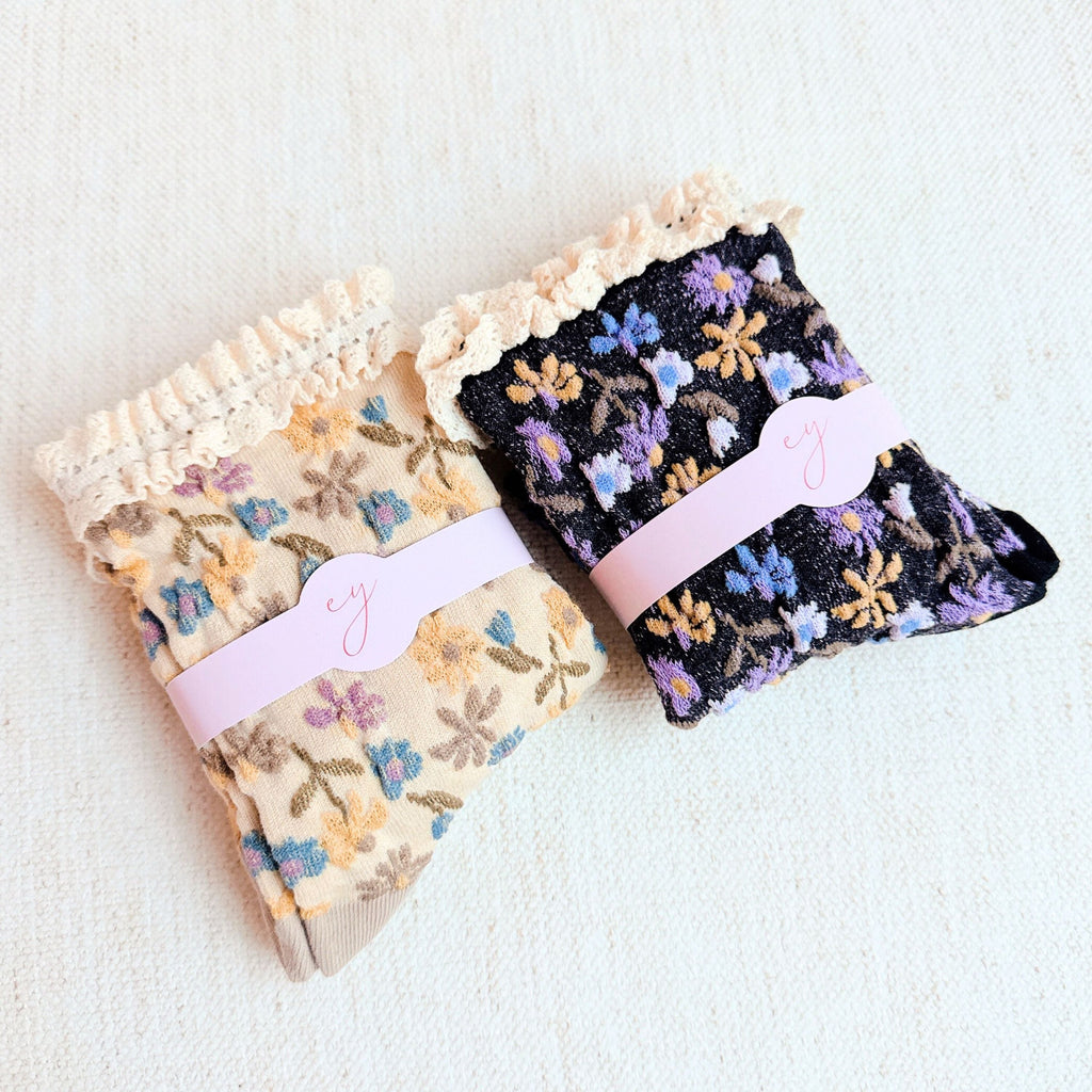Ellison + Young | Vintage Blossom Socks (Set of 2 Pairs)