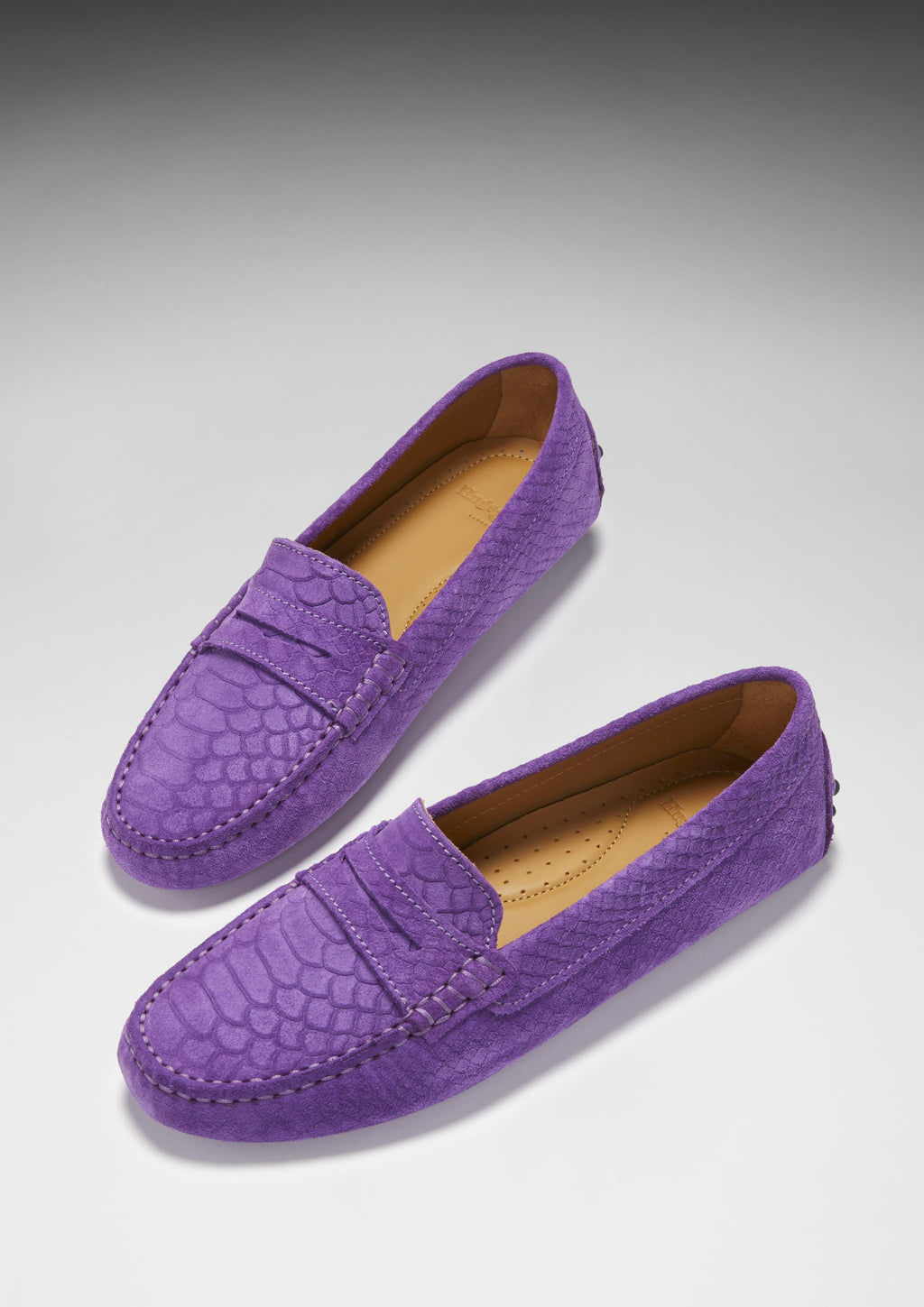 Hugs & Co. | Women's Embossed Purple Penny Driving Loafers