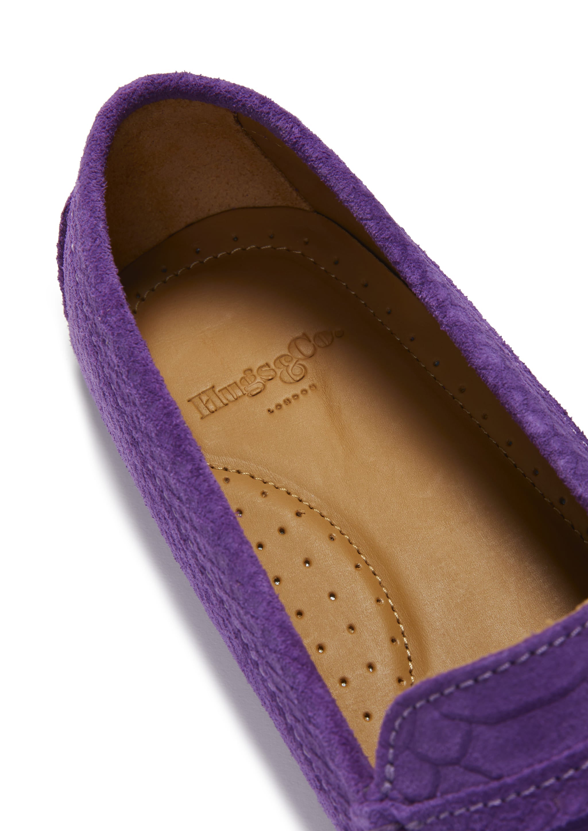 Hugs & Co. | Women's Embossed Purple Penny Driving Loafers