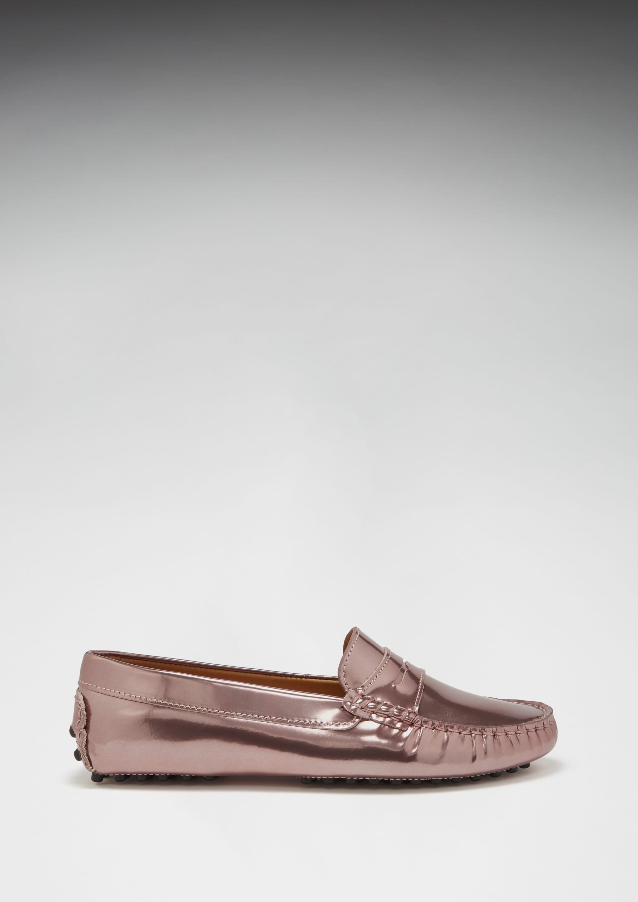 Hugs & Co. | Women's Rose Gold Patent Leather Penny Driving Loafers